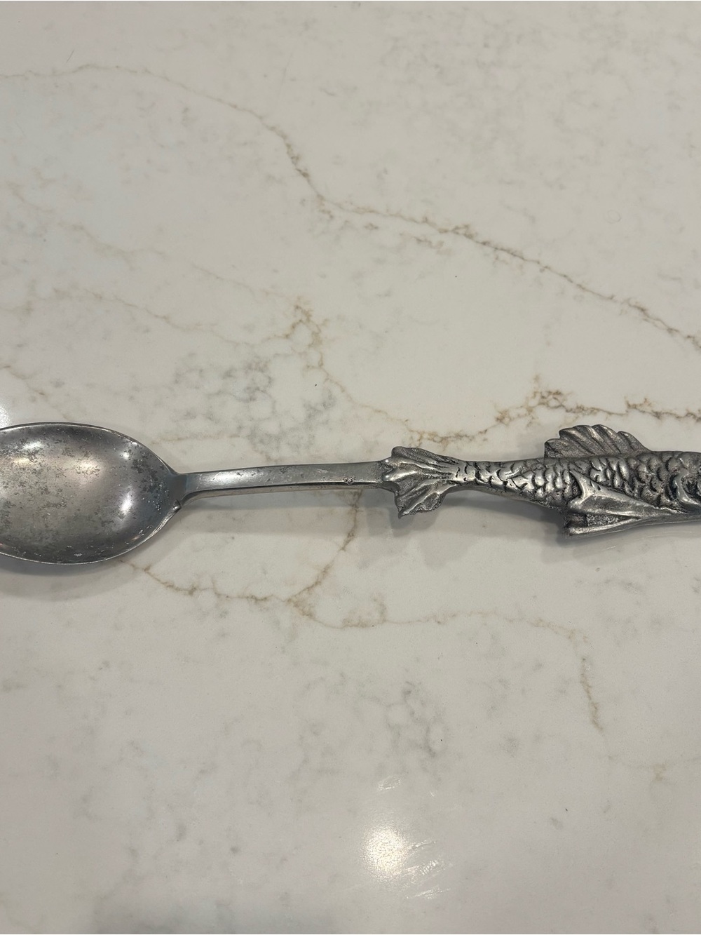 Decorative Cast Aluminum Vintage Fish-Handle Spoon